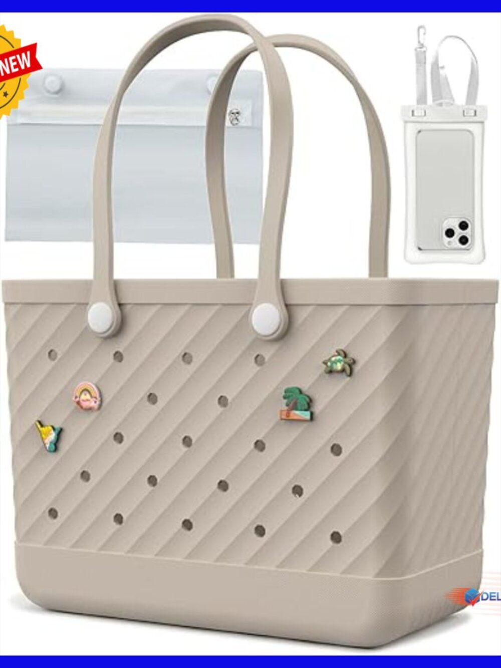 Waterproof Rubber Tote Bag Extra Large Capacity Beach Pool Travel
